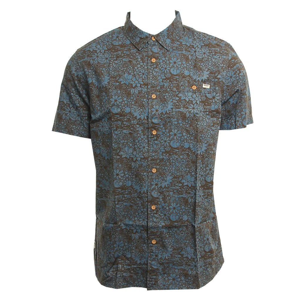 Reef Garden In Blue Woven Shirt