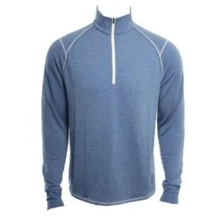 Barrel LS Raglan Shirt Half Zip In Blue