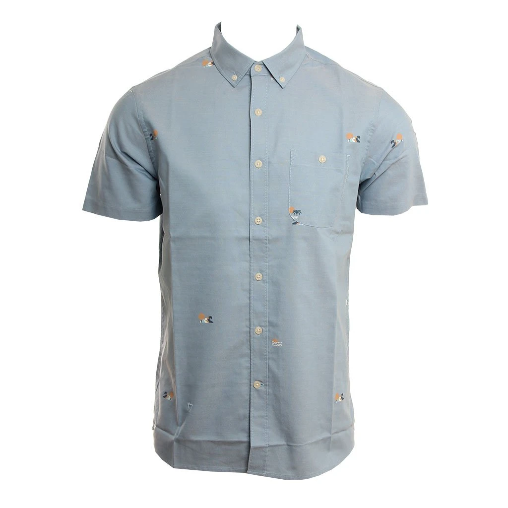 Vissla Stacked Eco In Blue Woven Shirt