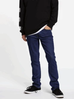 Volcom Denim Vorta Slim Fit Jeans In Authentic Dark Stone (Ads)