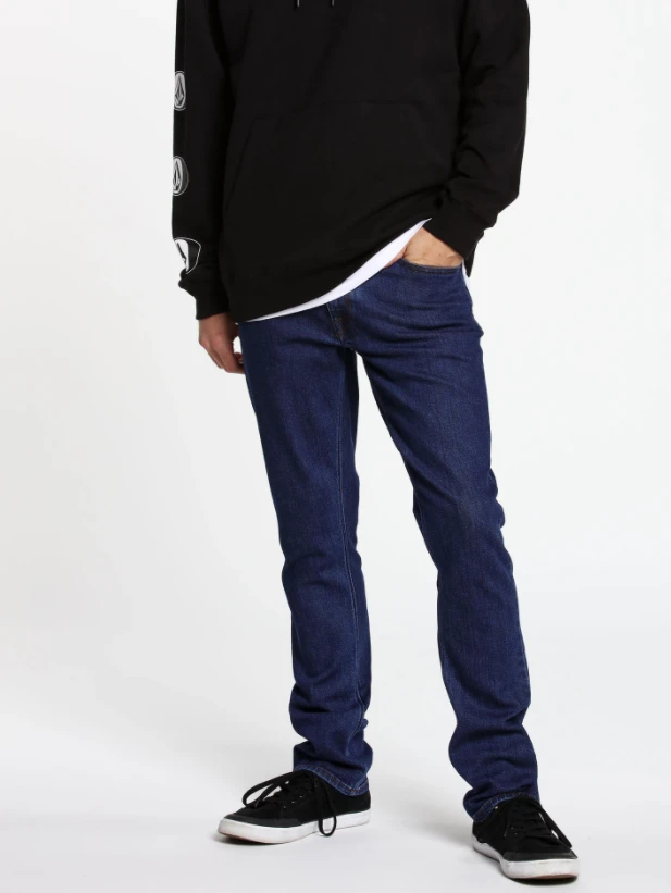 Volcom Denim Vorta Slim Fit Jeans In Authentic Dark Stone (Ads)