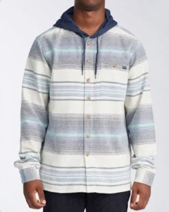 Billabong Baja Flannel Hoody In Cobalt (Cob) Sweatshirt