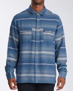 Billabong Offshore Long Sleeve Flannel In Blue Shirt