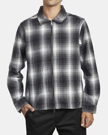 RVCA Subterranean Zip Flannel In Smoke (Smk) Shirt