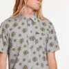 Volcom Burch Bloom In Grey Woven Shirt