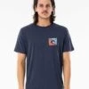 Rip Curl Icon Cutout In Navy Blue Shirt