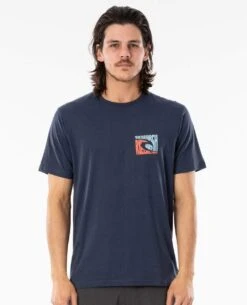 Rip Curl Icon Cutout In Navy Blue Shirt