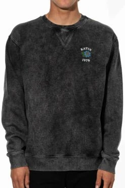 Katin Flower Power Crewneck In Black Sweatshirt