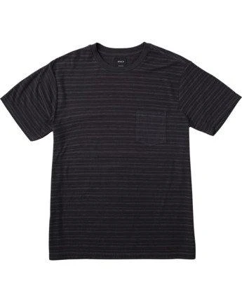 RVCA PTC Texture Stripe In Black Shirt