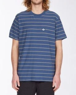 Billabong Die Cut Stripe In Blue Shirt