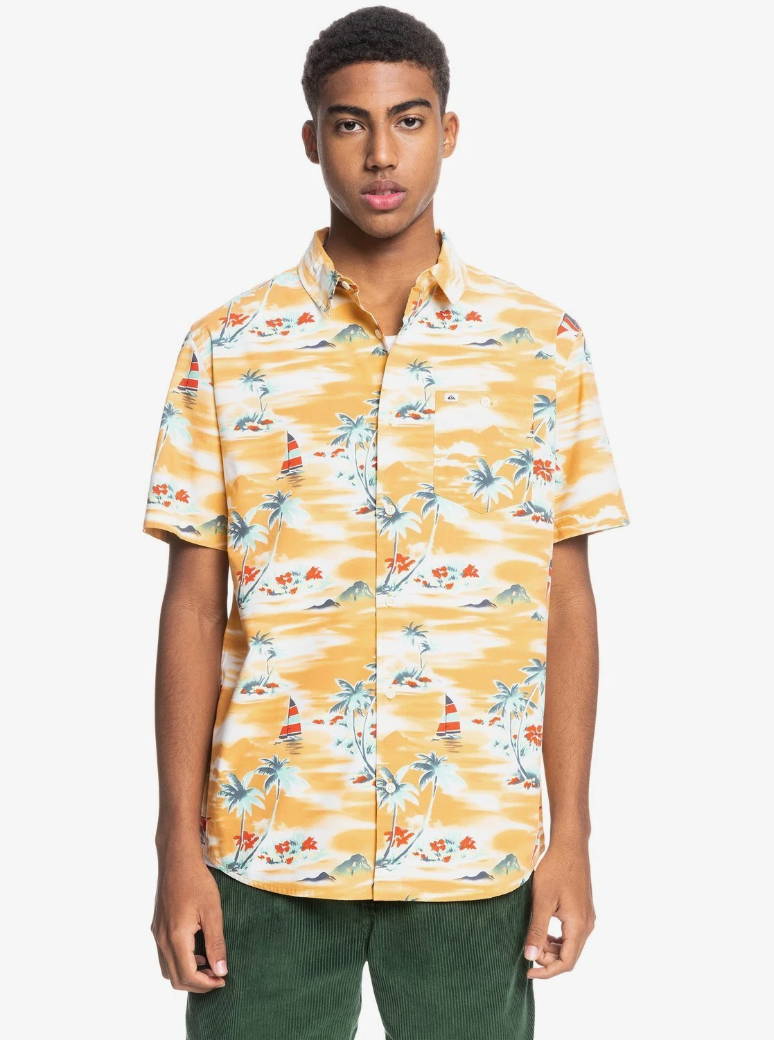 Quiksilver Island Hopper In Orange Woven Shirt